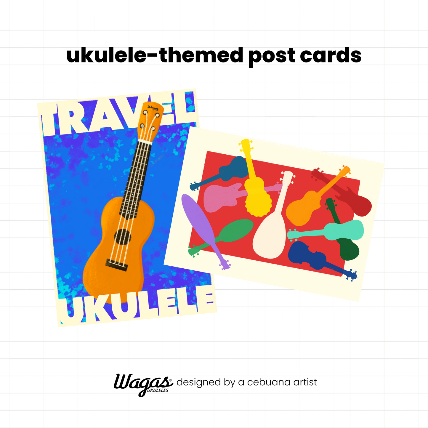 Ukulele-Themed Stickers & Postcards