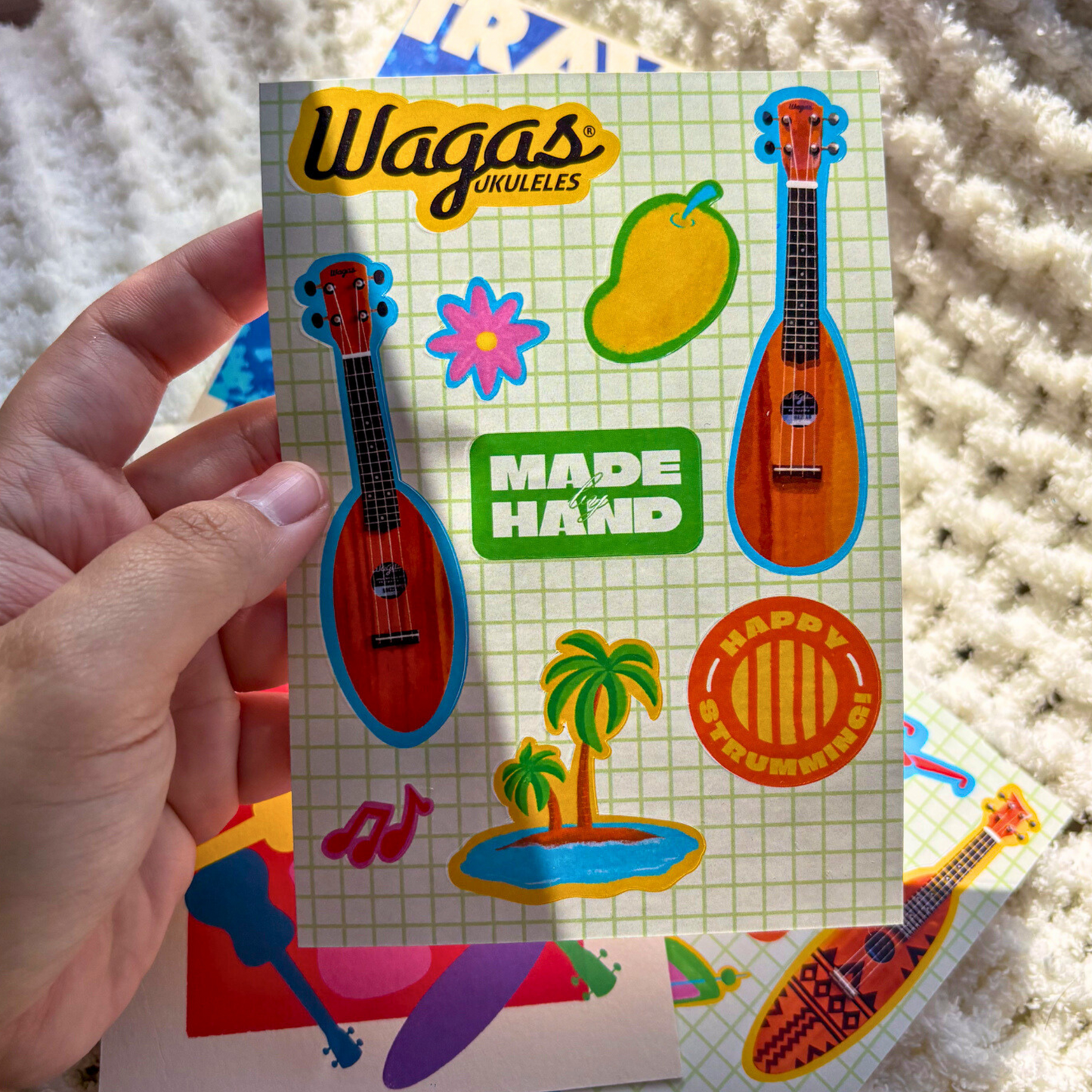 Ukulele-Themed Stickers & Postcards