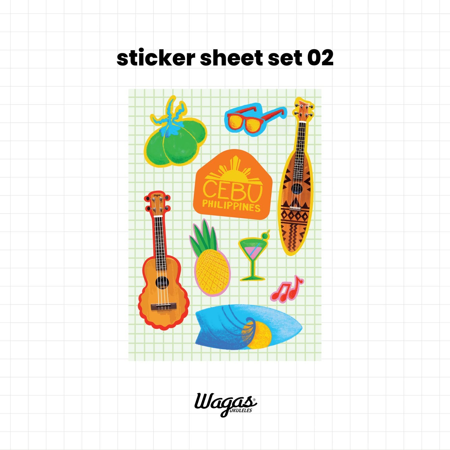 Ukulele-Themed Stickers & Postcards