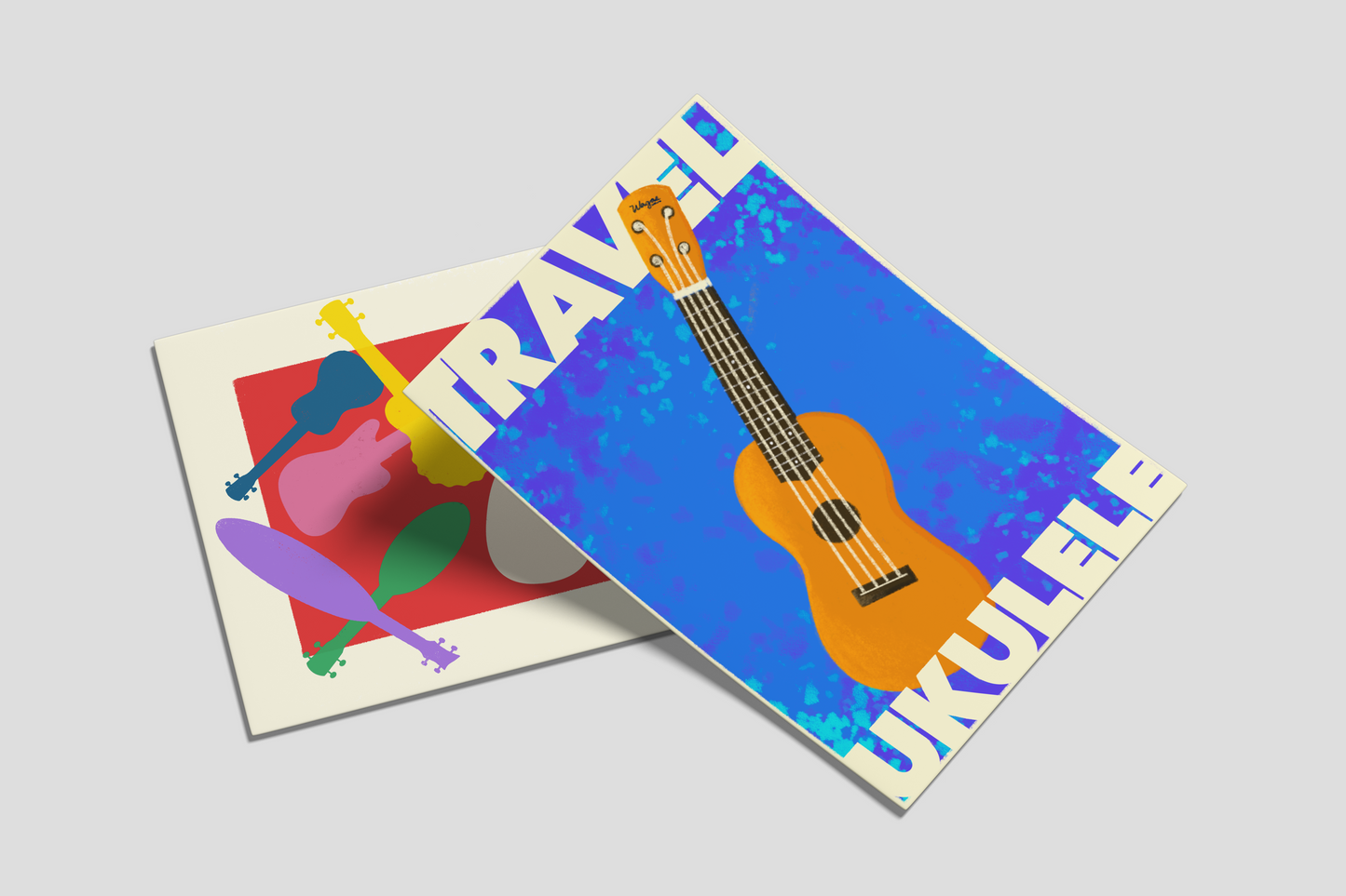Ukulele-Themed Stickers & Postcards